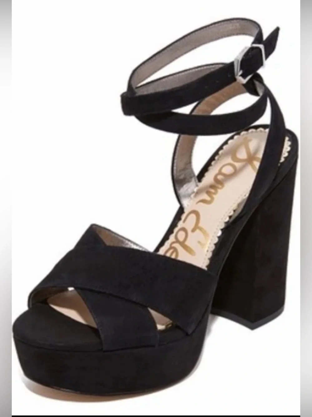Sam Edelman Mara‎ Black Suede Platform Shoes 8.5